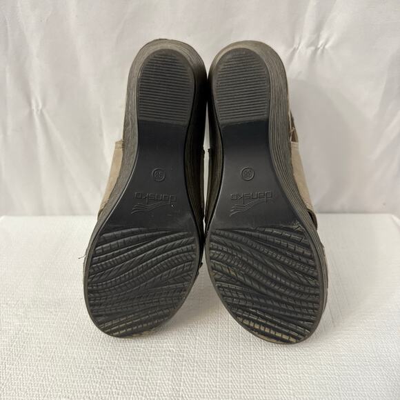 Dansko Sandals Womens Size 8 Vanda Taupe Nubuck Wedge Slingback Shoes 38 - Picture 10 of 10
